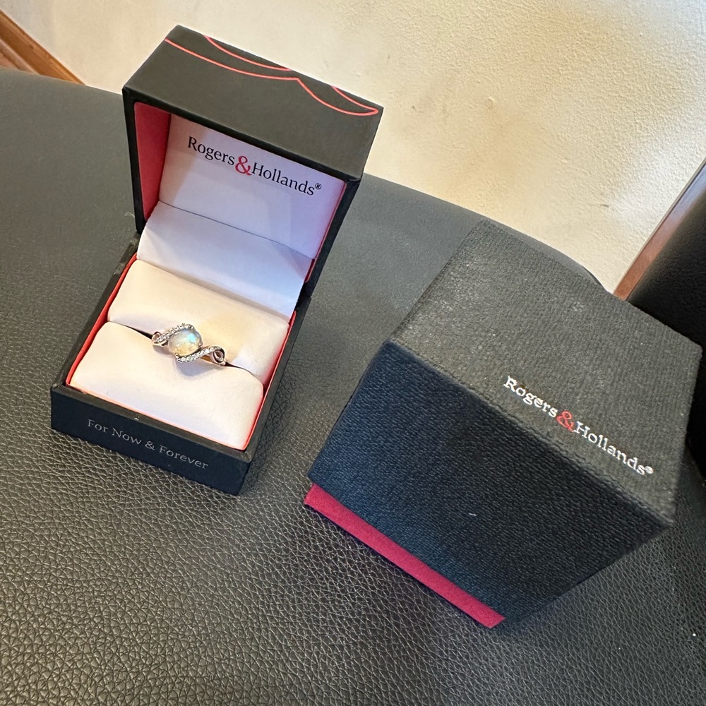 moonstone ring with rose gold band